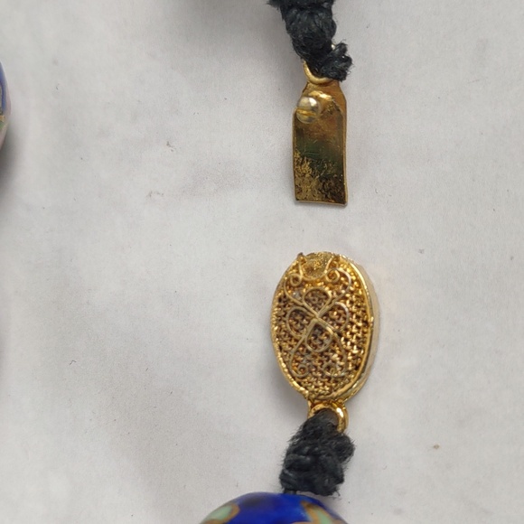 Vintage Floral Enamel Bead Necklace - Picture 4 of 8